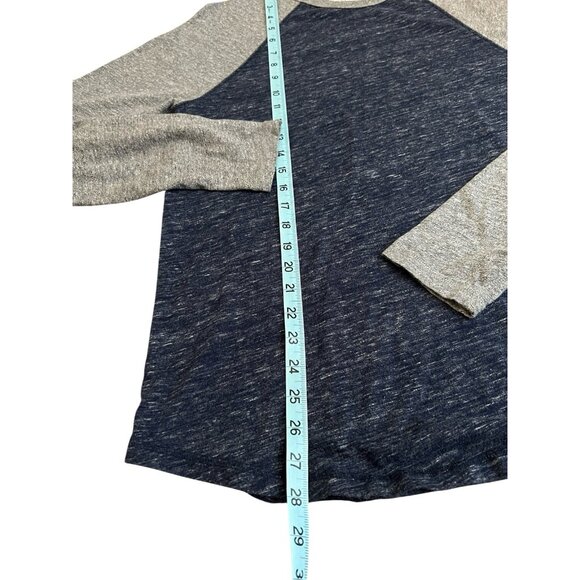 Lucky Brand Mens Sz M Ragland Long Sleeve Shirt Navy Grey Label Softest Knitwear - Picture 9 of 13